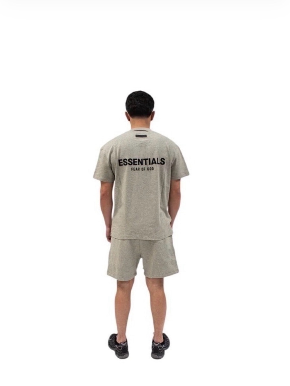 ESSENTIALS Fear of God Dark Oatmeal Tee & Shorts Set